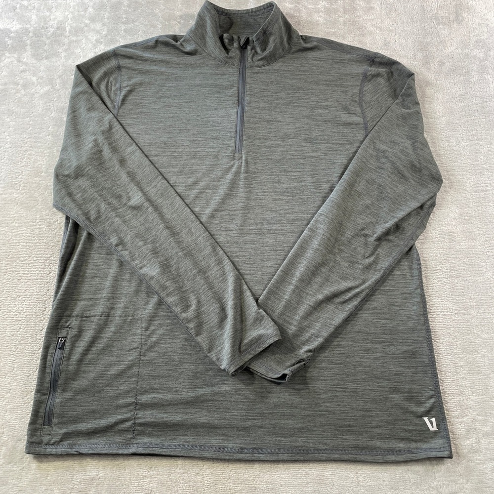 Vuori Ease 1/4 Zip Performance Pullover Mens Large Heather Gray Active Light